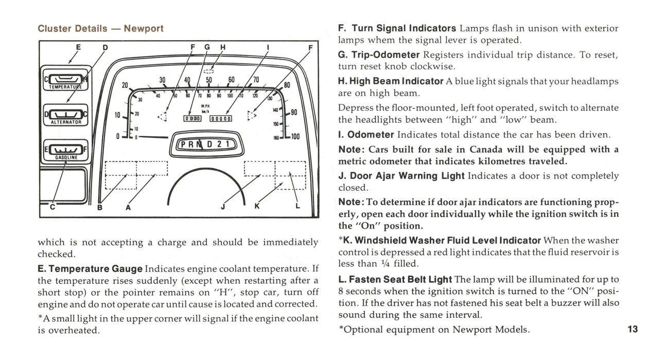 1978 Chrysler Owners Manual Page 74
